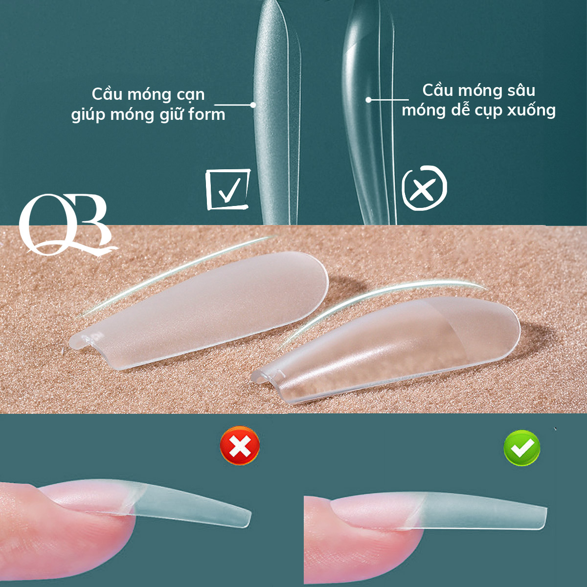 Móng úp nhám 240 móng form tròn phom thang, nhọn móng giả dẻo cao cấp (móng lụa) đủ kích cỡ