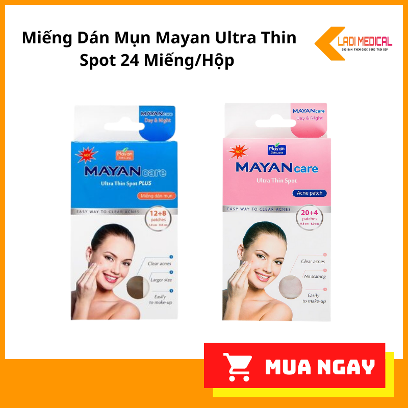 Miếng Dán Mụn Mayan Ultra Thin Spot 24 Miếng/Hộp