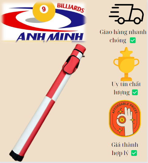 Bao cơ bida 2 ống (1x1) color trắng đỏ 189k/c