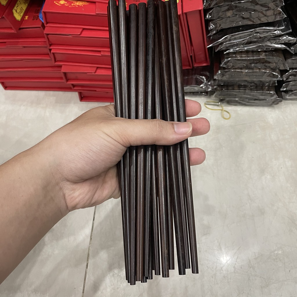 Đũa ăn gỗ Ổi đầu vuông trơn 10 đôi