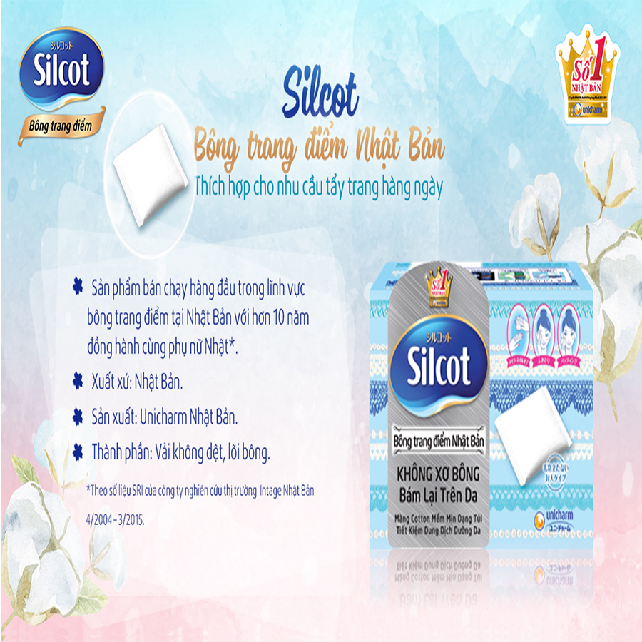 Bông Tẩy Trang Silcot Cơ Bản 82 Miếng/Hộp