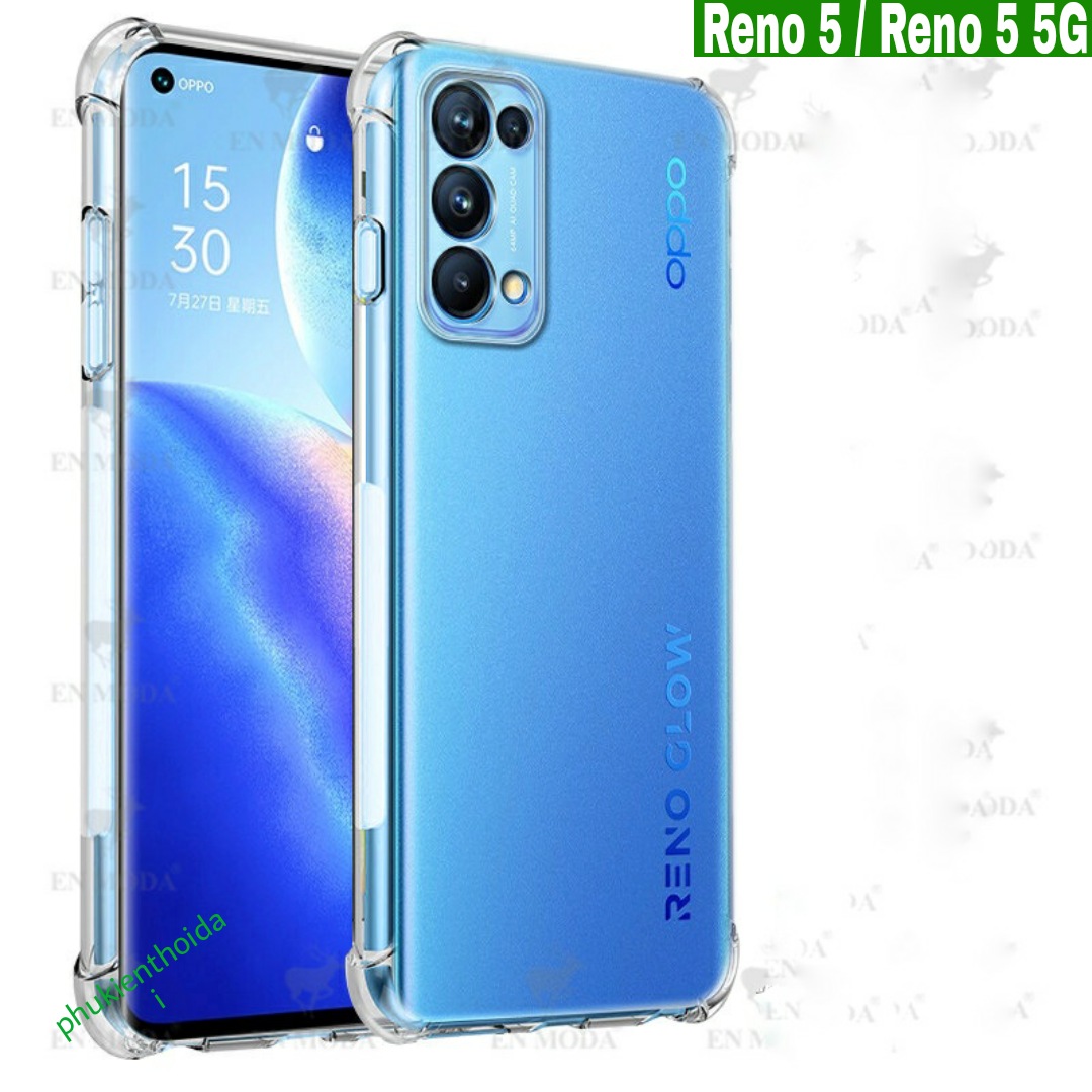 Ốp lưng Oppo Reno 5 / Reno 5 5G dùng chung dẻo trong suốt lồi 4 góc ôm khít máy