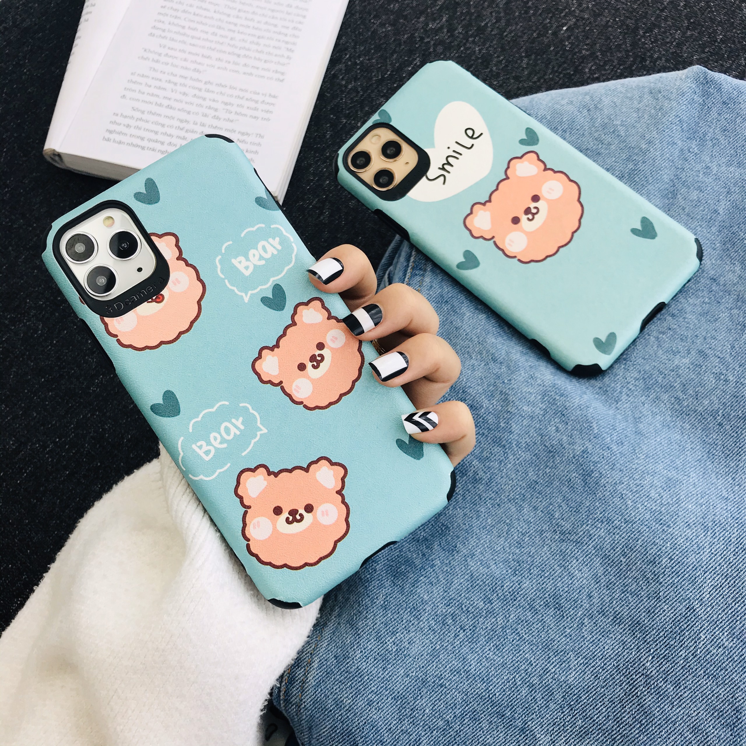 Ốp Lưng Da IMD Bear Smile