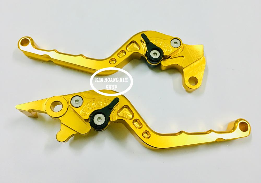 Tay thắng côn 6 số nhôm CNC dành cho exciter 135,150 (1 cặp) màu vàng