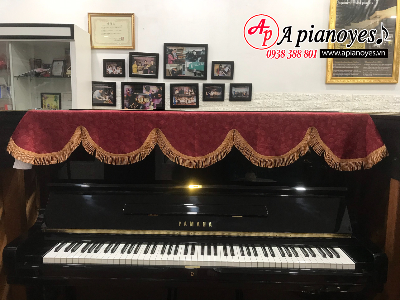 [HCM]Khăn phủ đàn piano cơ Gấm Đỏ Cao Cấp
