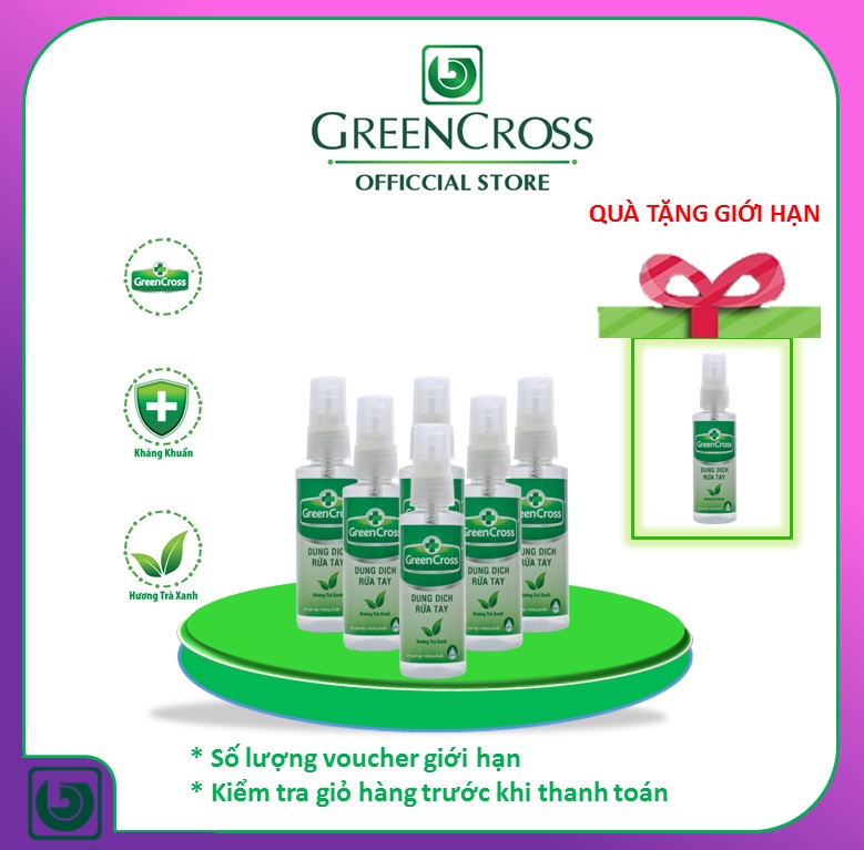 Combo 6 chai Dung Dịch Rửa Tay  GREENCROSS - chai 70ml