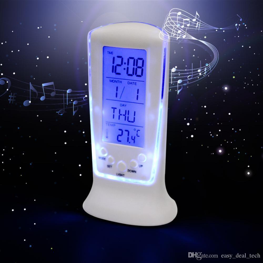 [HCM]Đồng hồ Digital - Ánh sáng xanh (Digital Blue LED Square Alarm Clock)
