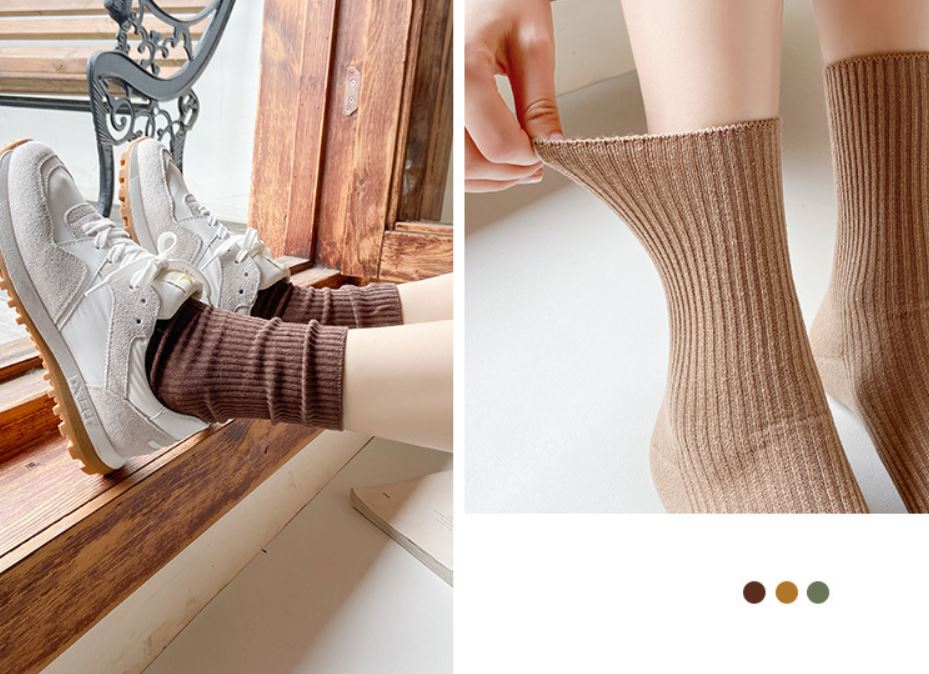 Set 5 Đôi Tất Vớ Nữ Coffe Trơn Siêu Đẹp
