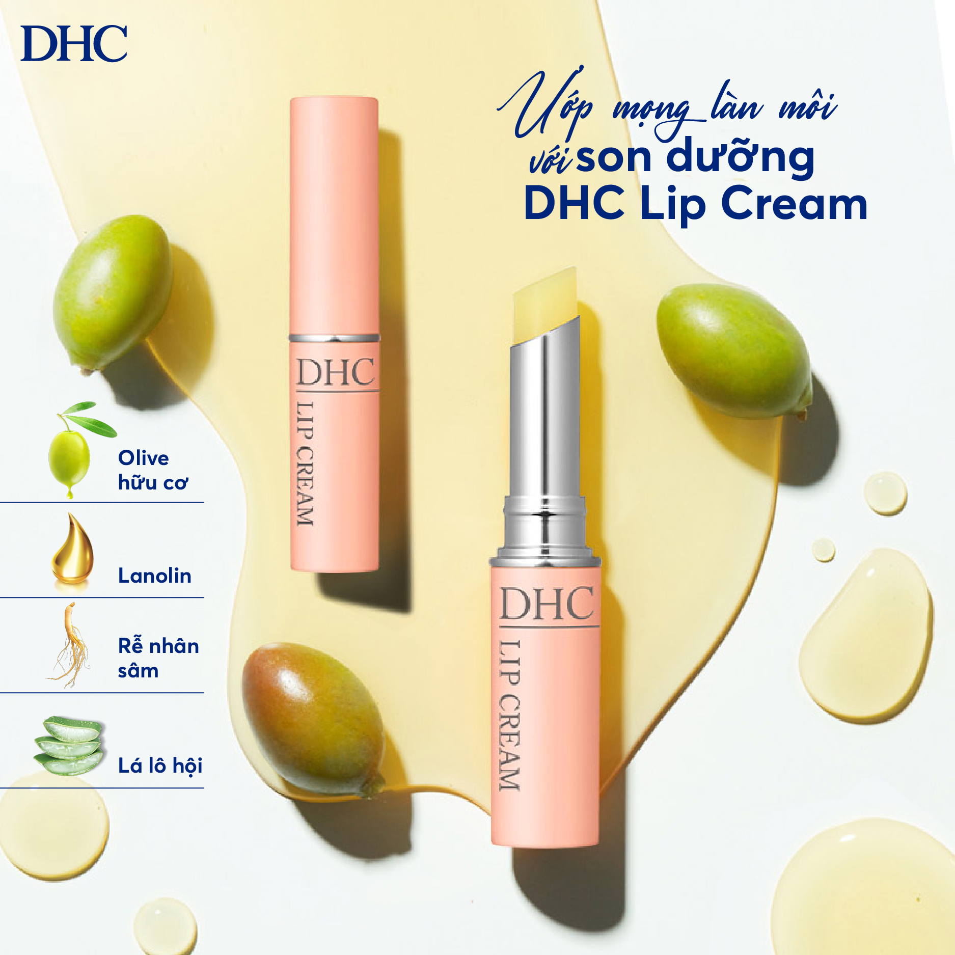 Son dưỡng môi DHC Lip Cream 1.5g Nhật bản