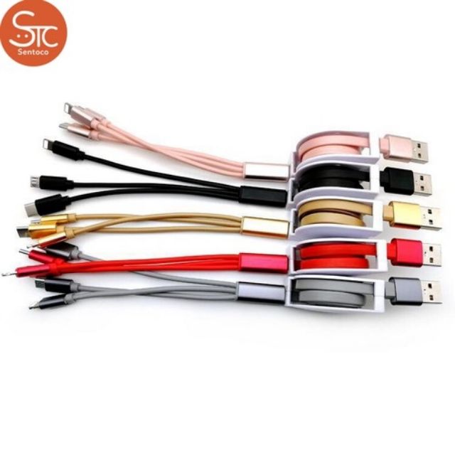 CÁP SẠC 3 ĐẦU CÓ DÂY RÚT CHỐNG RỐI
