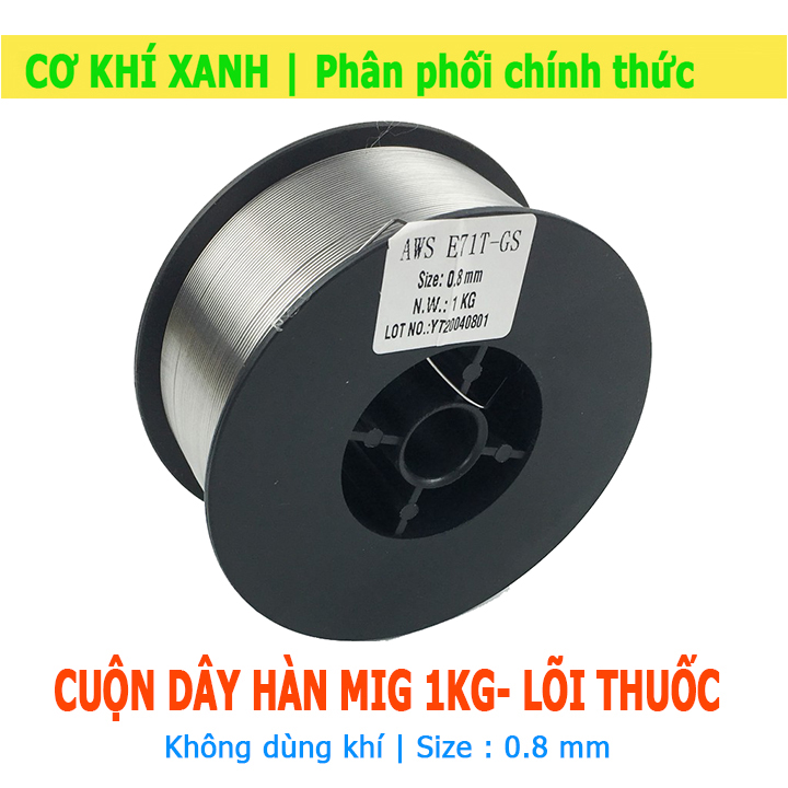 DÂY HÀN MIG KHÔNG KHÍ Cuộn dây hàn MIG 1kg không dùng khí cho máy hàn mig
