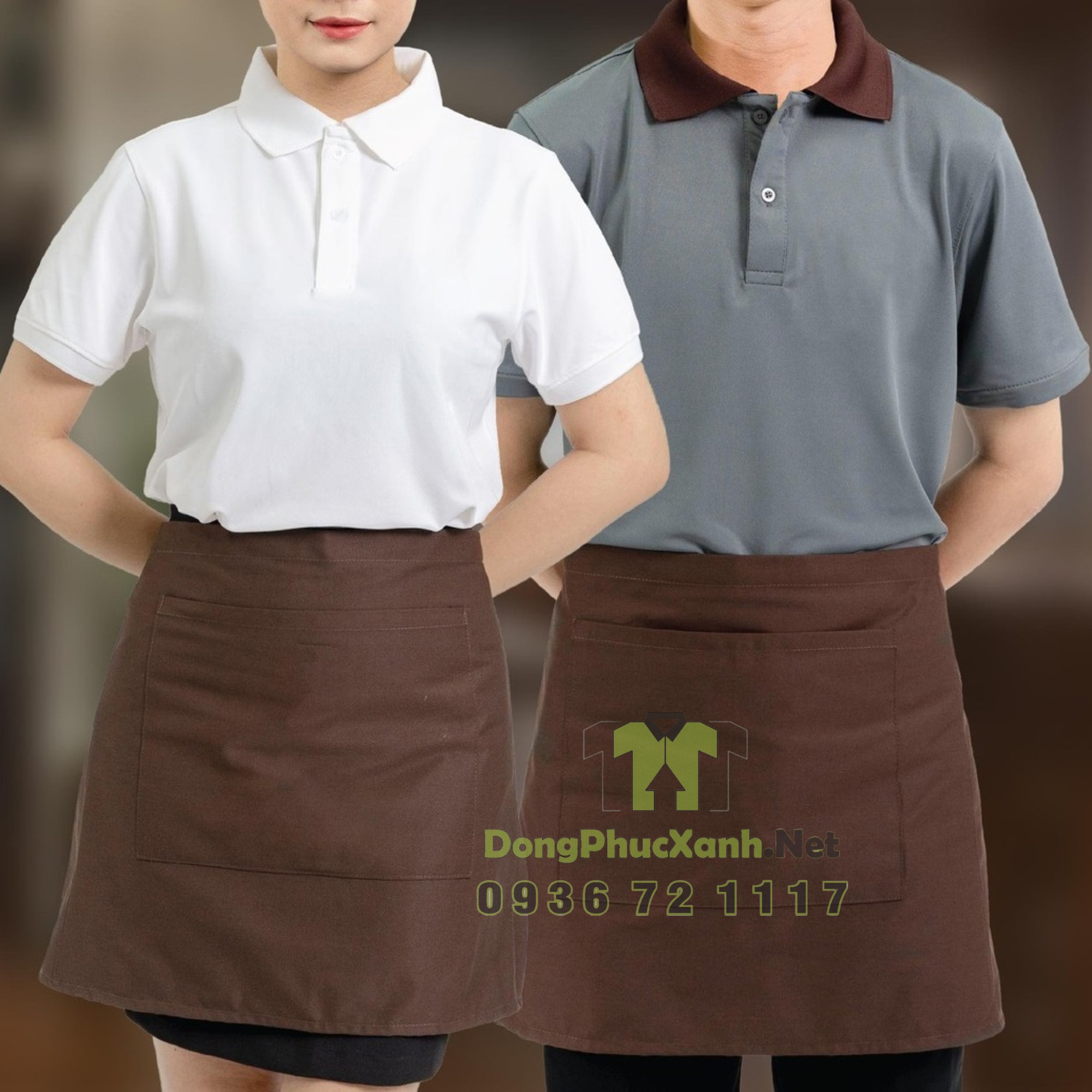 Tạp Dề Phục Vụ Màu Đỏ Chất ĐẸP - Làm đồng phục