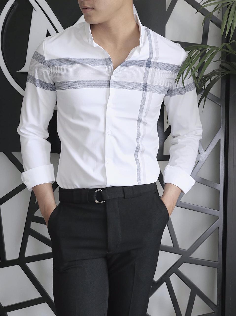 ÁO SƠ MI NAM DÀI TAY THỜI TRANG HÀN QUỐC CAO CẤP HOI079