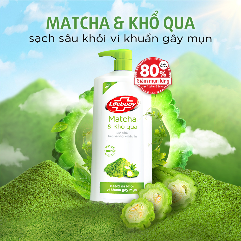 Túi sữa tắm Lifebuoy Detox Trà Xanh & Khổ qua 1KG