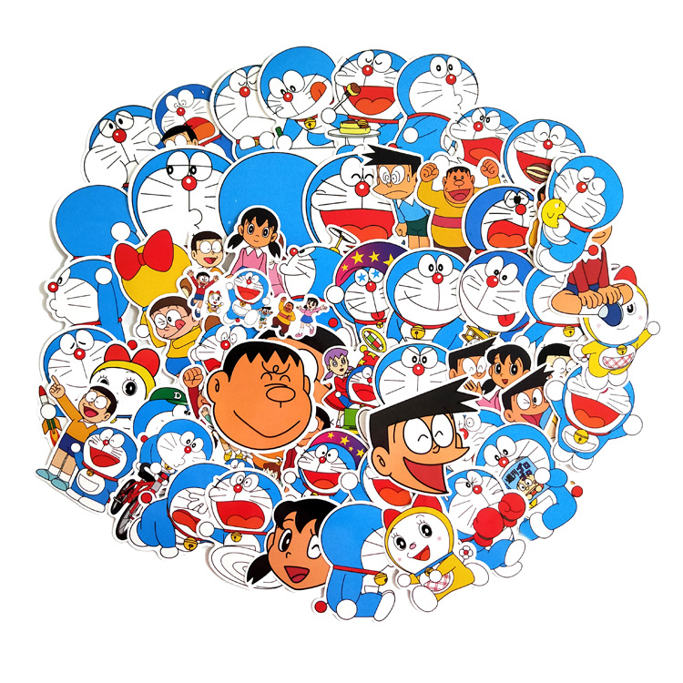 Bộ hình dán trang trí không thấm nước Doraemon Sticker siêu dễ thương
