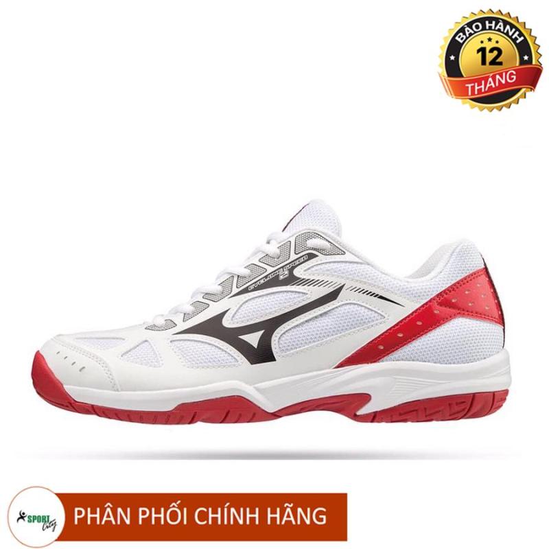 Giầy cầu lông, giày bóng chuyền, giày thể thao Mizuno V1GA198008 màu trắng cao cấp chuyên nghiệp cực êm và thoáng khí, hút mồ hôi cực tốt trong vận động kéo dài dành cho nam