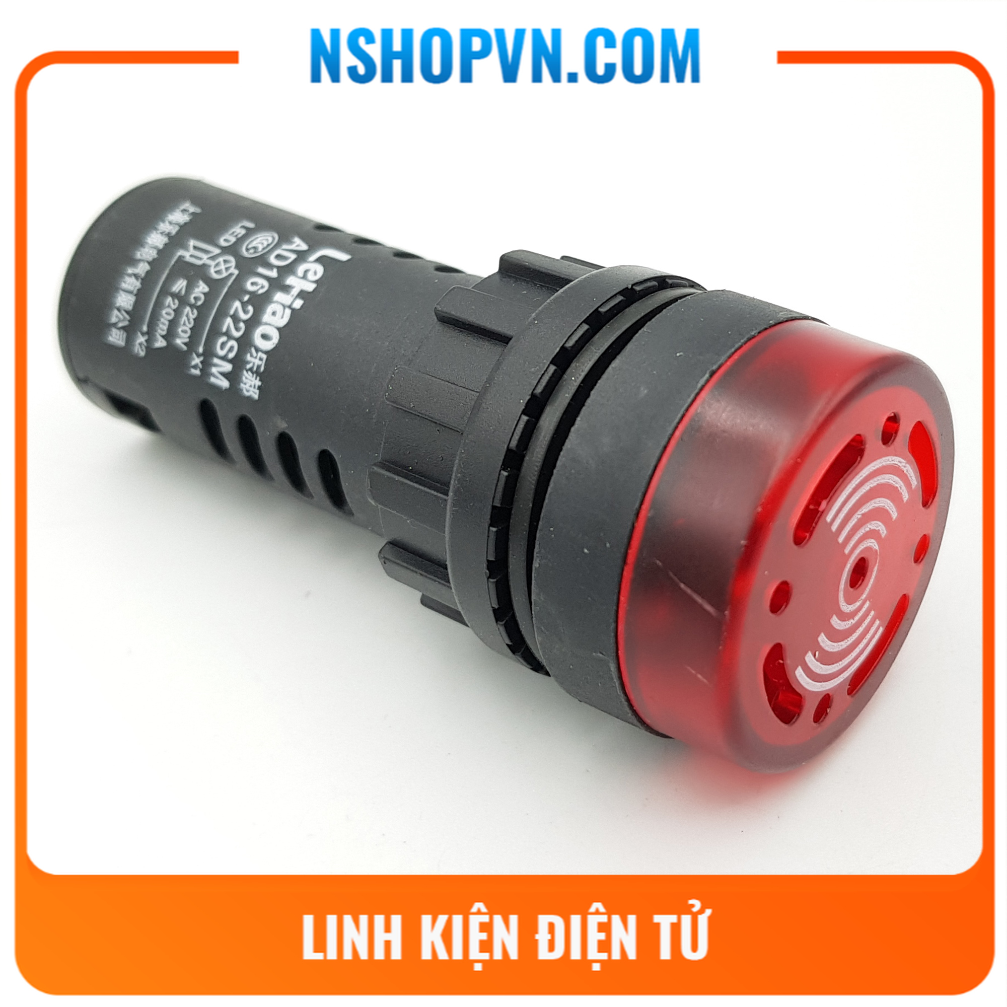 Đèn báo có còi AD16-22SM màu đỏ 220V