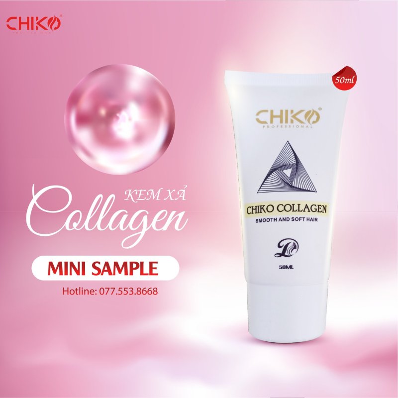 (Chính hãng) Dầu hấp collagen hoàn hình CHIKO siêu mượt  tuýp dùng thử 50ml giá rẻ