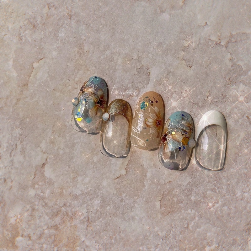 sticker lụa 5d cao cấp mẫu hoa đẹp dán móng tay nail to 1300