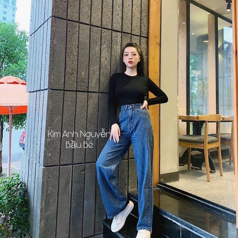 Quần jean ống suông lai cuốn MS4