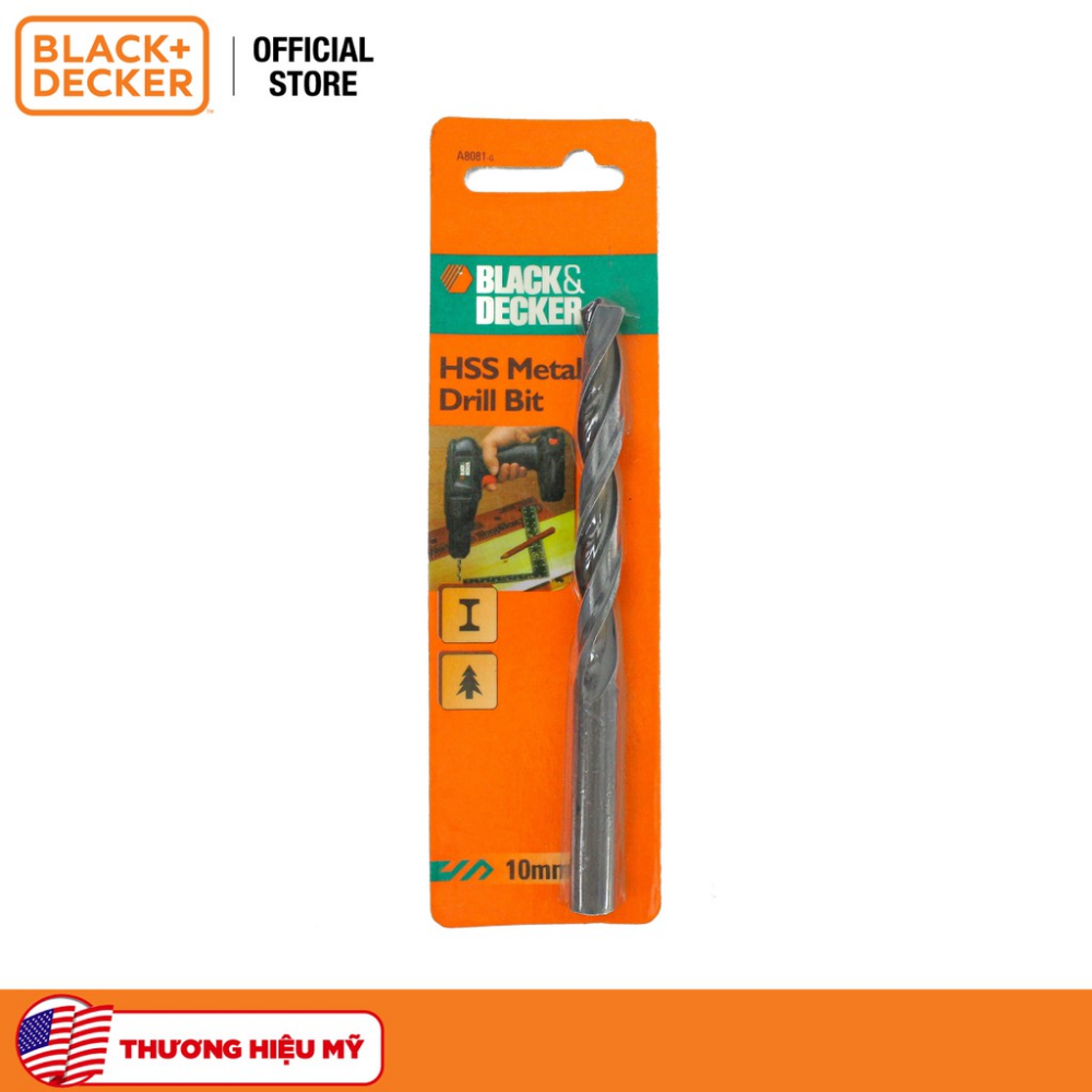BLACK+DECKER - A8068 Mũi khoan sắt HSS 4mm