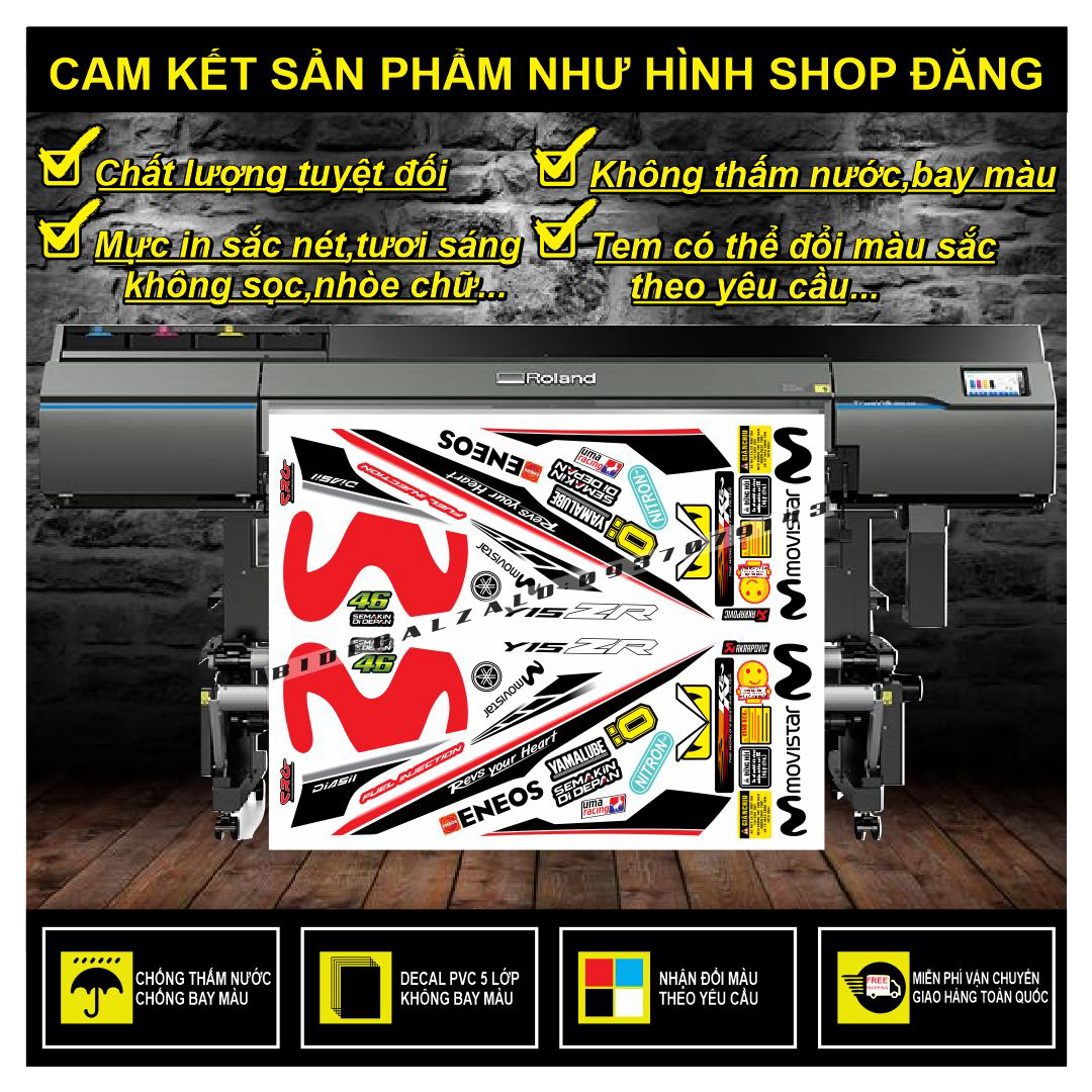 HCM-BIDECAL- TEM RỜI EXCITER 150 MOVISTAR PHỐI TRẮNG ĐỎ