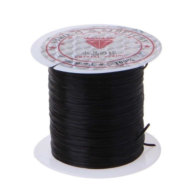 Dây cước đàn hồi xỏ chuỗi hạt làm vòng tay bền chắc màu đen