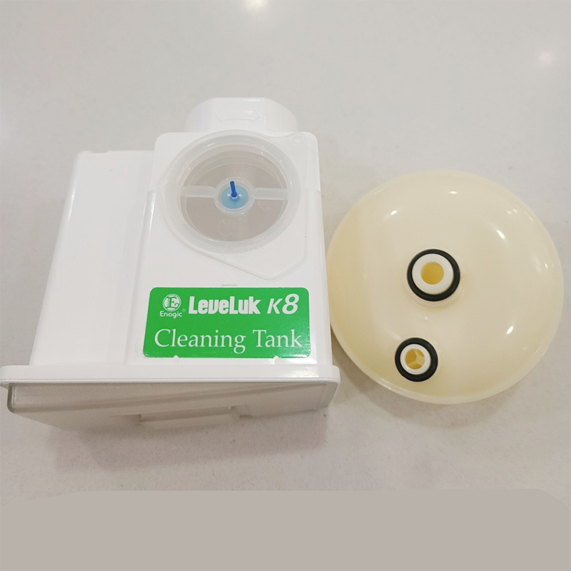 Bộ vệ sinh cho lọc nước Kangen Leveluk K8 Enagic Nhật Bản - Hộc đựng acid và lõi giả vệ sinh máy K8