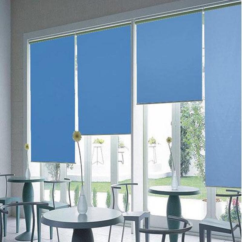 (Video Hướng Dẫn Lắp) Rèm Cuốn Chắn Nắng Cao Cấp Curtain Rolling - Rèm Cuốn Dùng Cho Văn Phòng Màu Xanh Da Trời