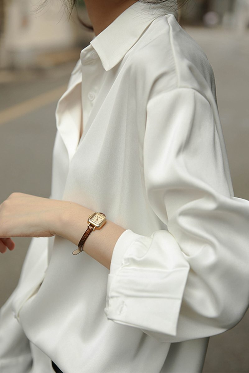 MS272 Áo sơ mi nữ lụa satin bóng