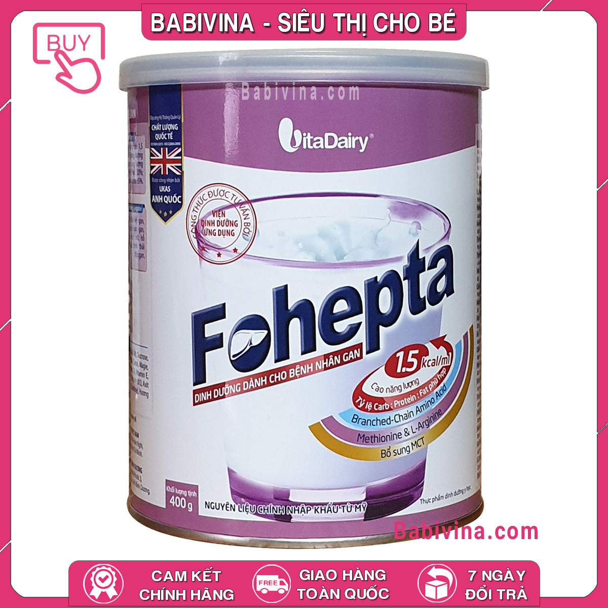 [CHÍNH HÃNG] Sữa Bột FOHEPTA 400g Cho Người Bệnh Gan