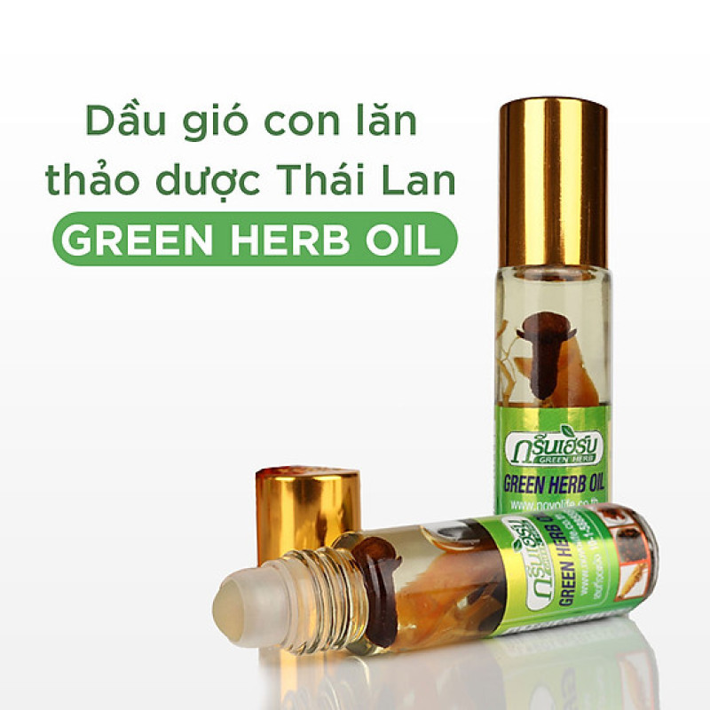 Dầu Lăn Thảo Dược Nhân Sâm Green Herb Oil Thái Lan - 8ml nhập khẩu