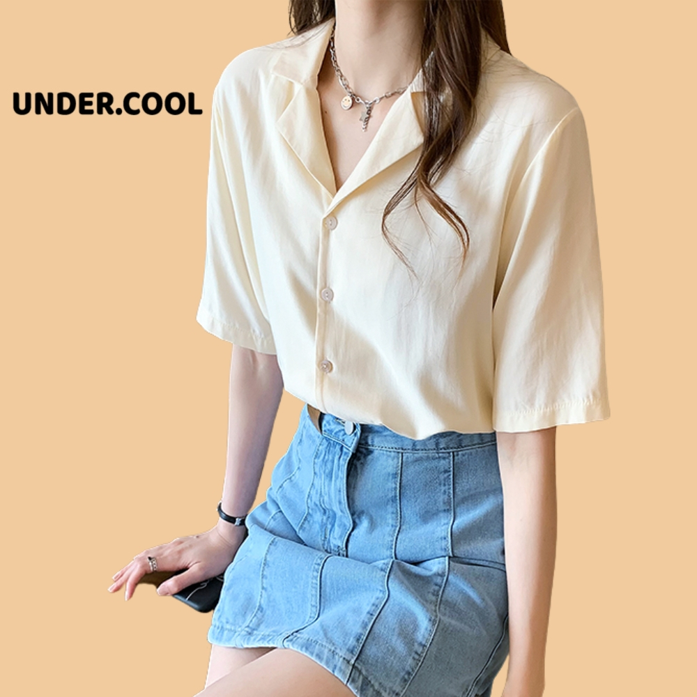 Áo sơ mi cổ vest cộc tay đũi lụa UNDERCOOL