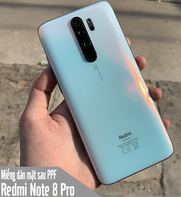 Miếng Dán PPF Xiaomi Redmi Note 8 Pro Mặt lưng Trong suốt + Ánh 7 Màu