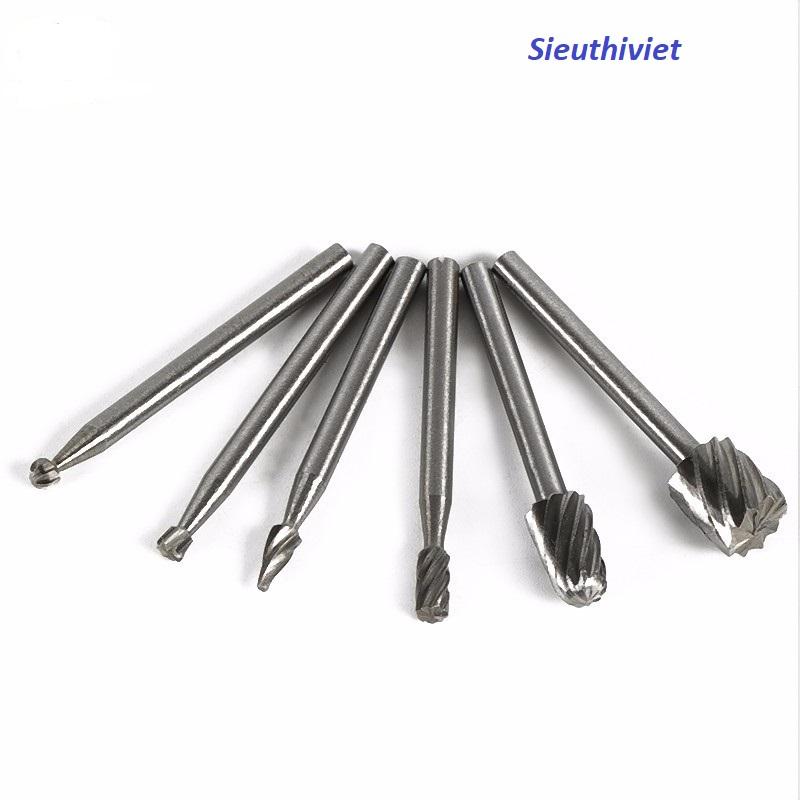 [HCM]Bộ 6 mũi khắc mài làm lũa chạm trổ HSS cao cấp