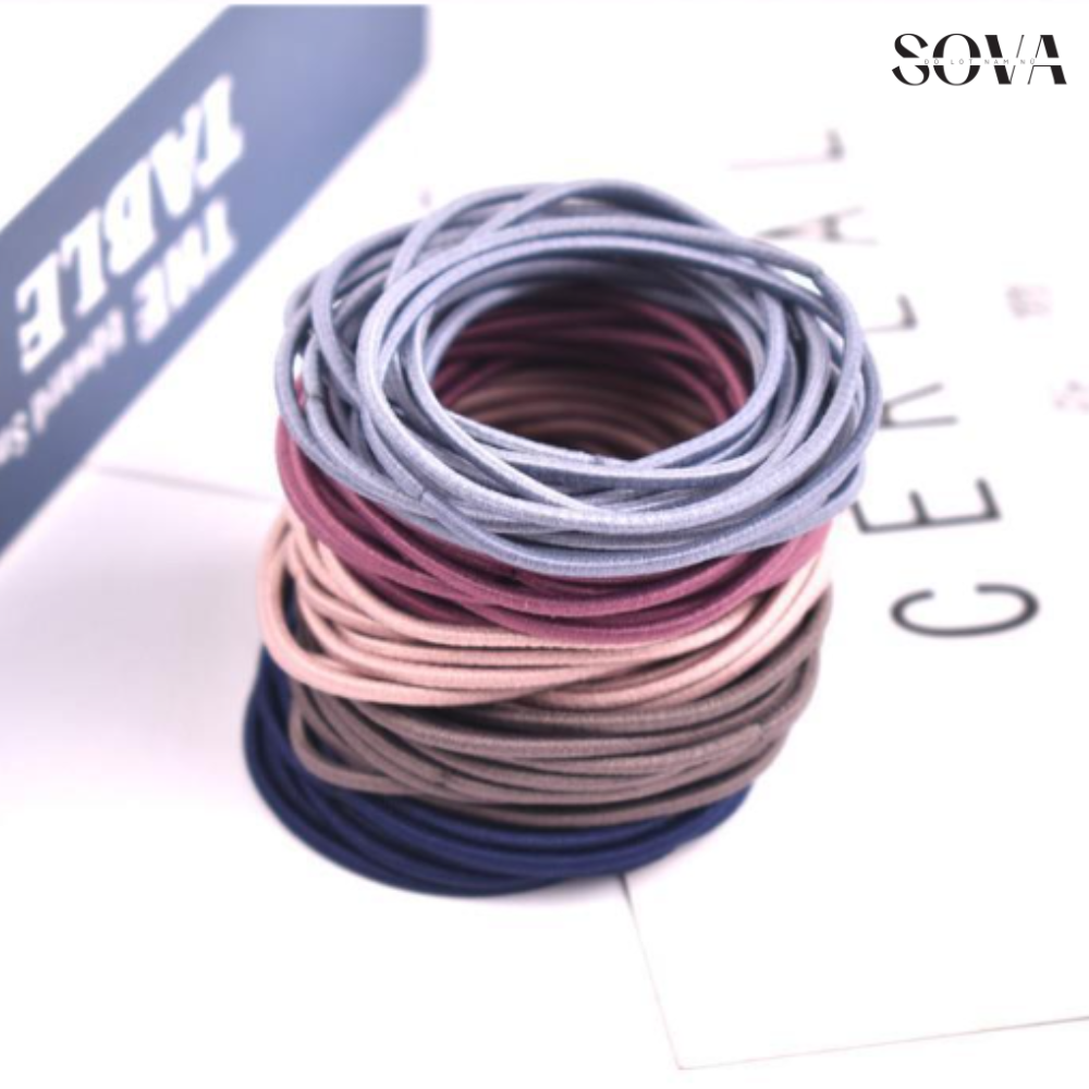 Dây cột tóc trơn, thun buộc tóc nhiều màu sắc SOVA014