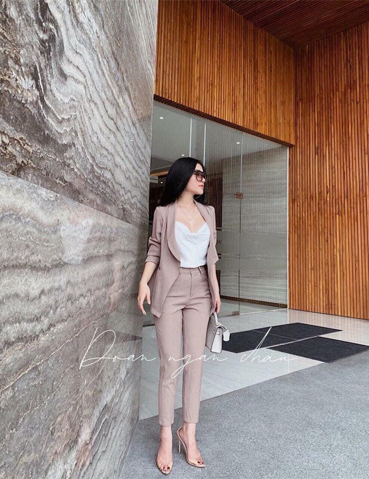 Set vest 3 món quần dài sang chảnh