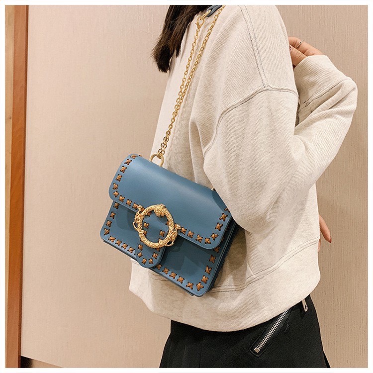 [Mẫu Hot] Túi Đeo Chéo Handmade Da PU Chỉ Nổi Khoen Tròn Thời Trang Độc Lạ, Set Nguyên Liệu Đầy Đủ Đan Túi DIY Nữ - EB40