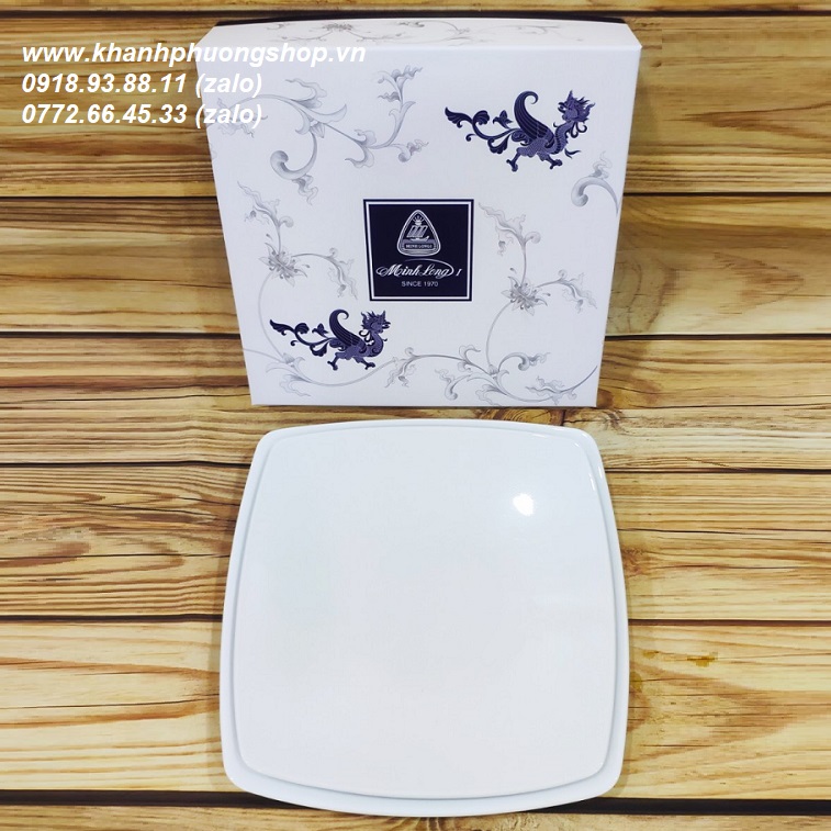 dĩa sứ vuông Minh Long - dĩa sứ vuông