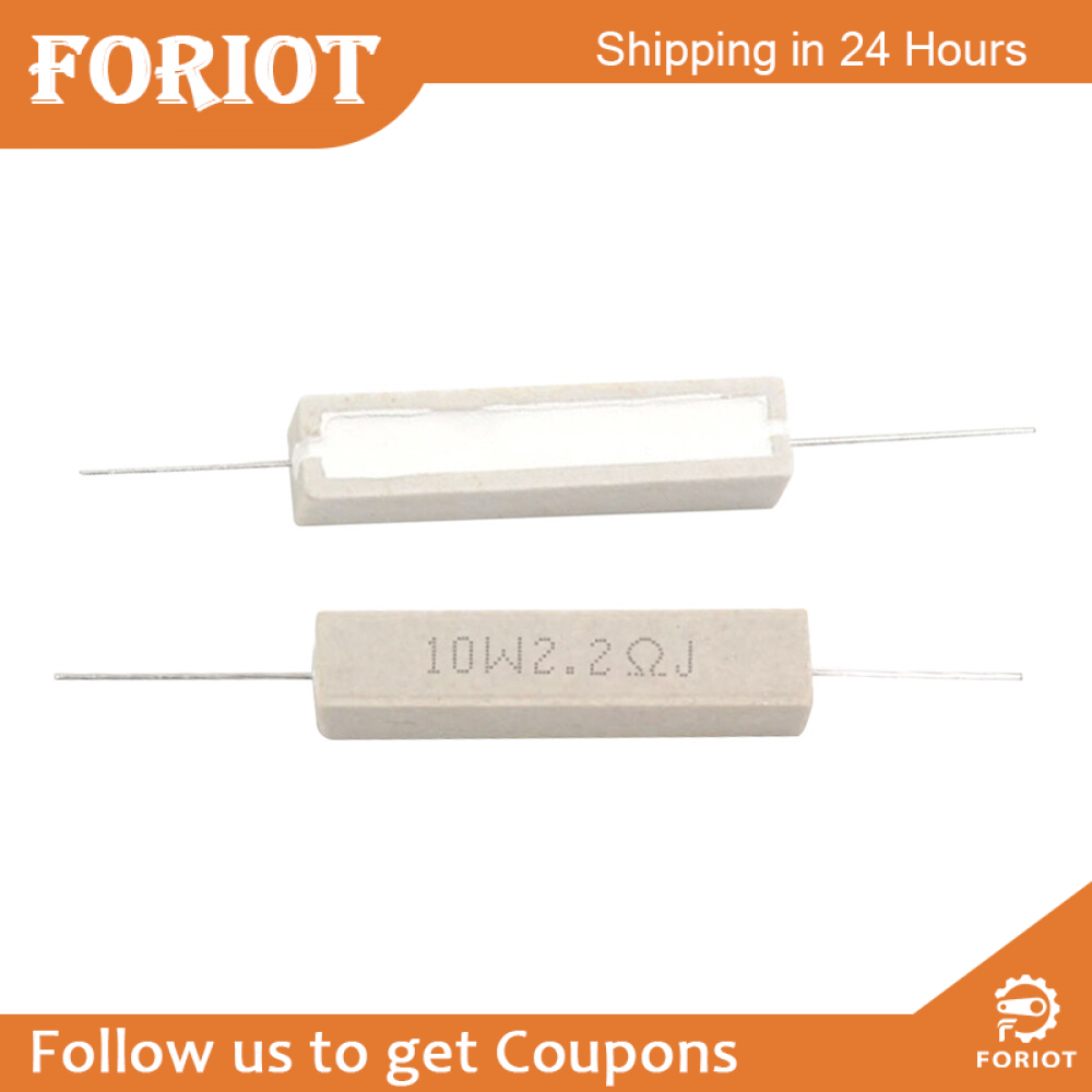 Foriot 10Pcs Điện Trở Bằng Gốm Và Xi Măng 10W 10 Ohm Resistance 5% Dây Gốm Vết Thương Điện Trở Điện
