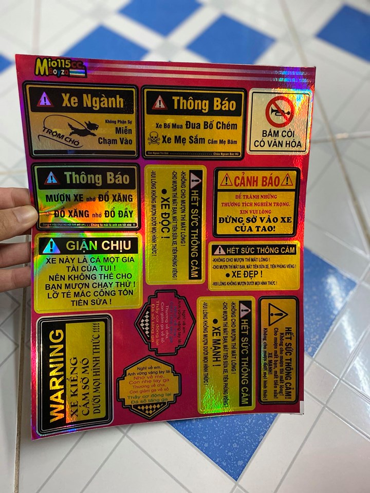 [HCM]TEM LOGO SI CROM CẢNH BÁO XE NGÀNH TRỘM CHÓ