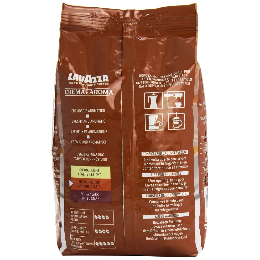 Cà phê hạt đã rang Lavazza  Crema e Aroma Beans 1000g