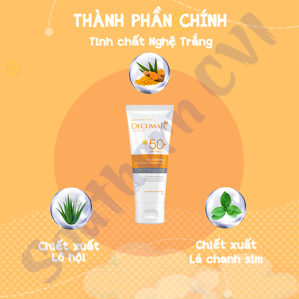 Kem Chống Nắng Ngừa Mụn Decumar Advanced 50G