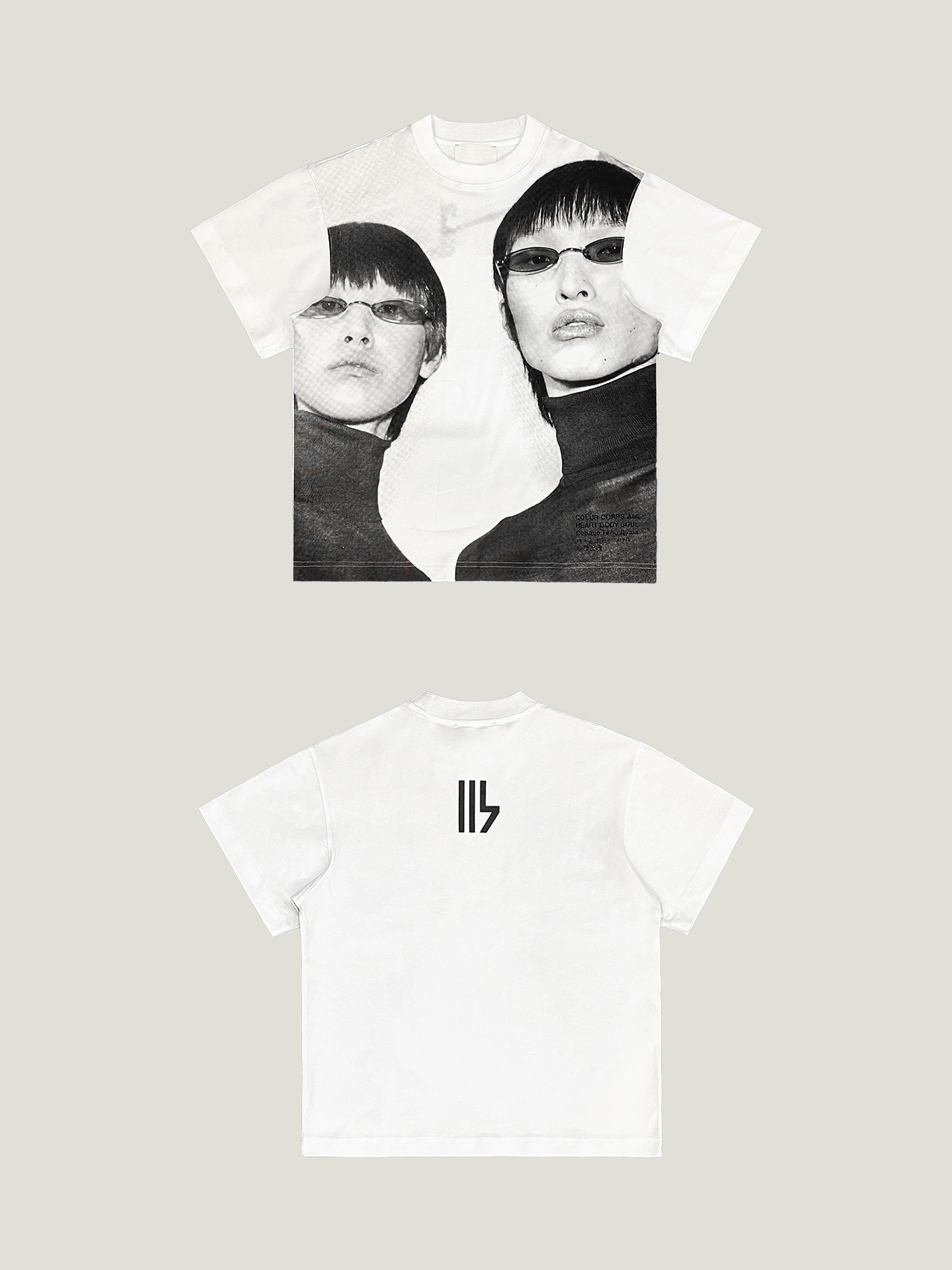 Áo thun hình HBS DOUBLE TROUBLE T-SHIRT - WHITE