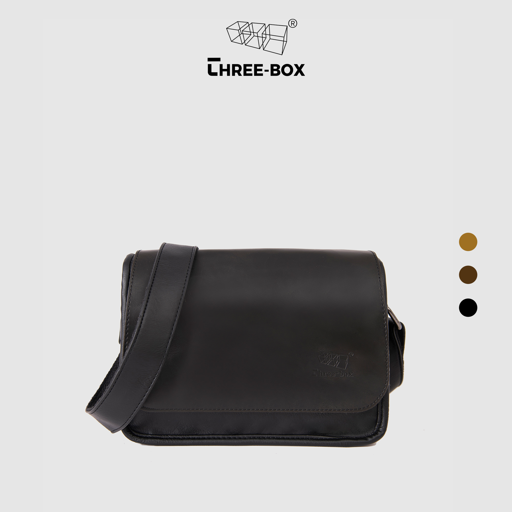 Túi quai chéo da thương hiệu Three-Box - MS3440