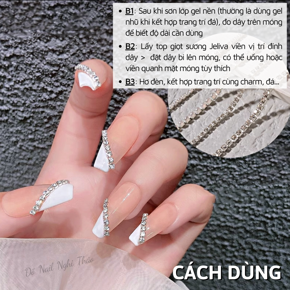 Dây bi nail tròn đính móng NGHI THẢO