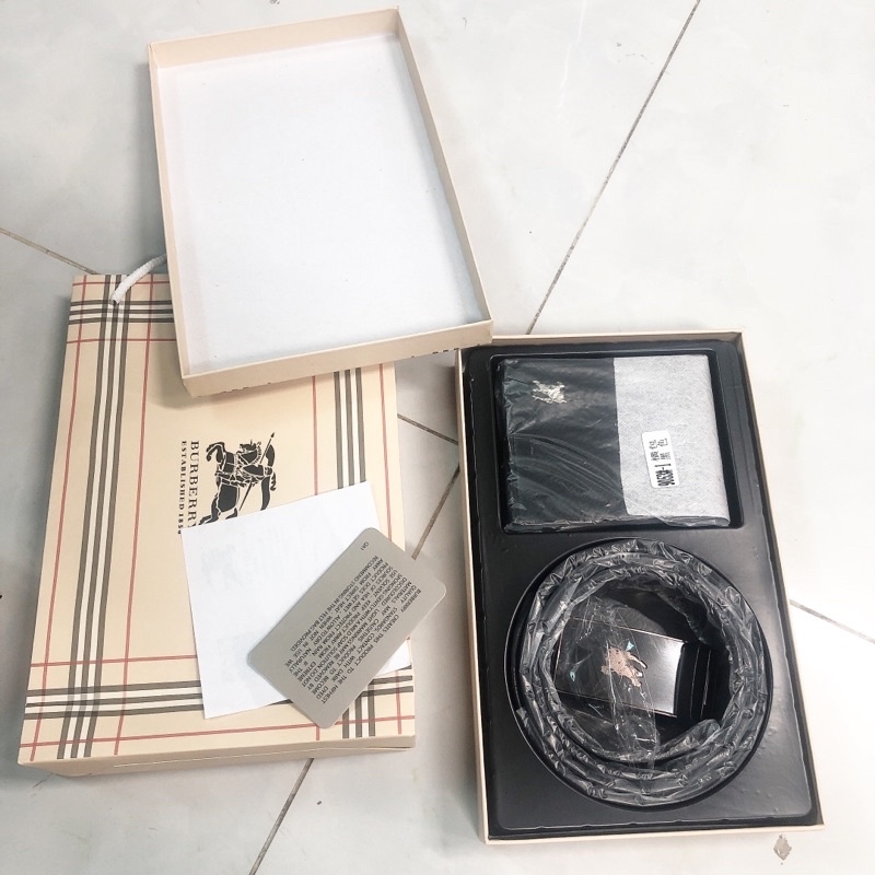 ☁∋✉  set Combo dây nịt thắt lưng và ví bóp nam hiệu bbr
