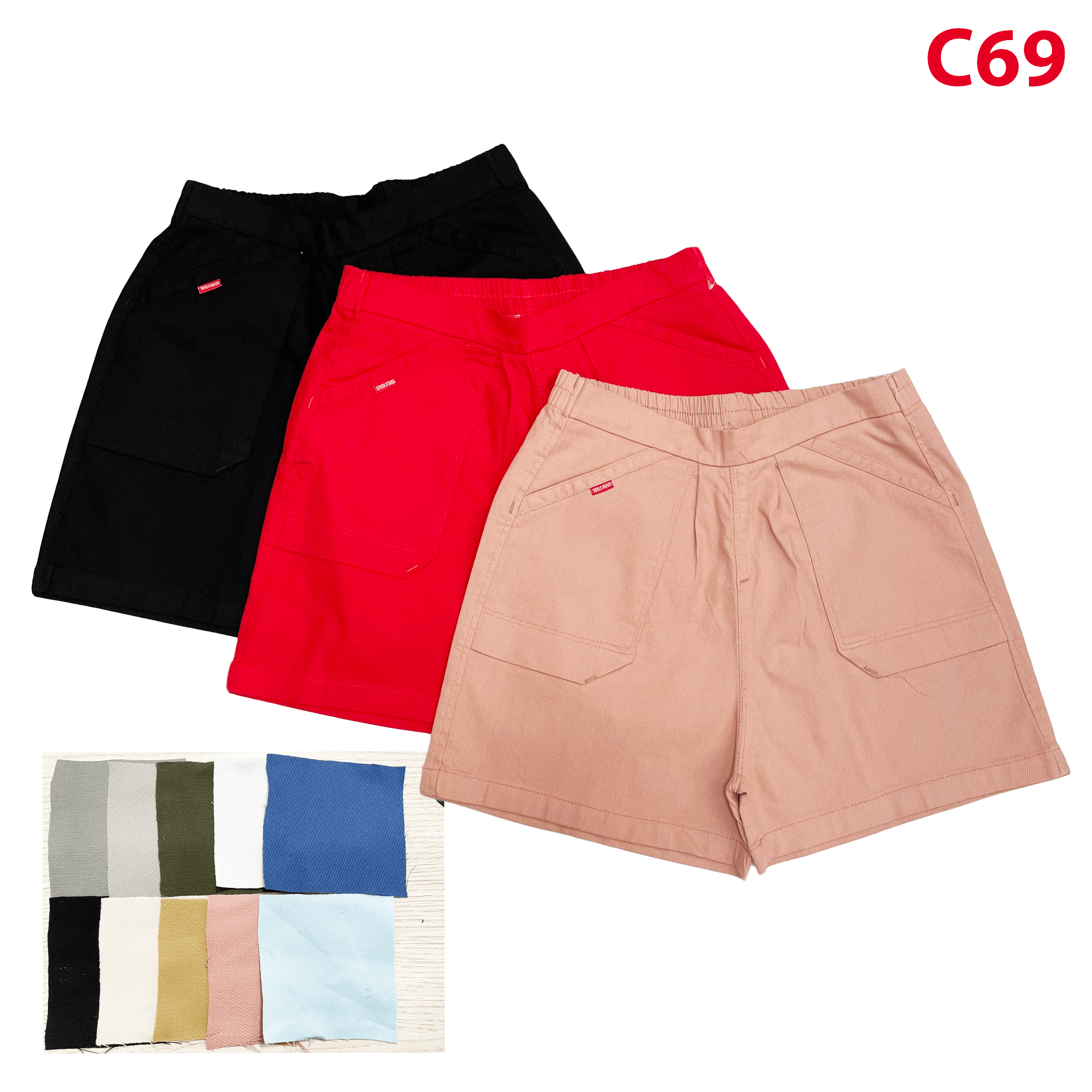Quần Short Linen Nữ Lưng Cao C69 - Seven Stars