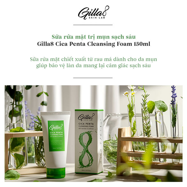Sữa Rửa Mặt Gilla8 Cica Penta Cleansing Foam 150ml