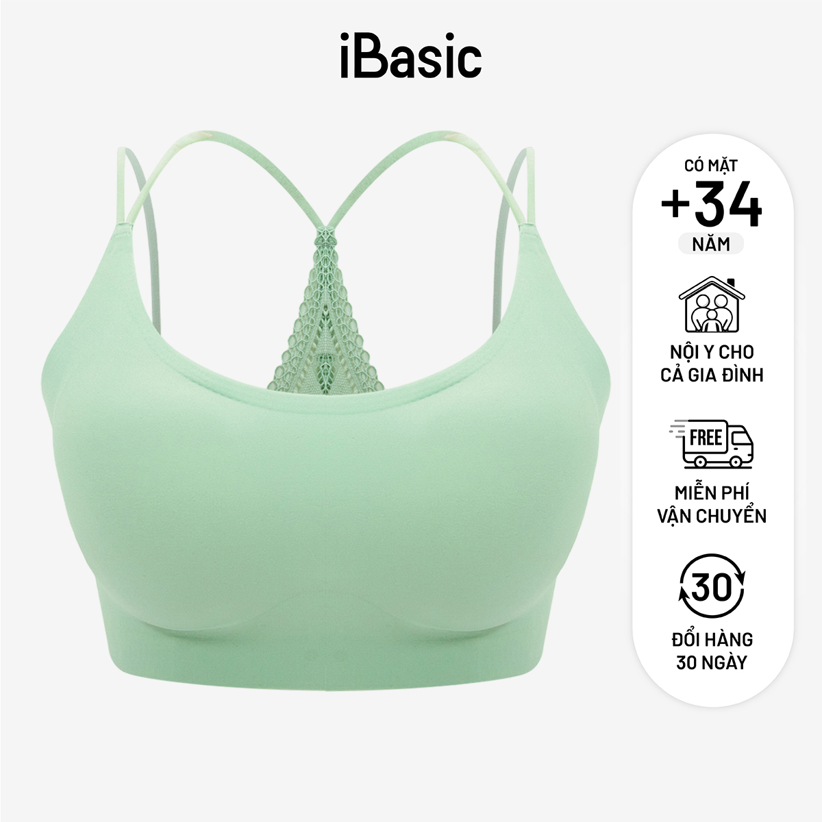 Áo bralette không gọng mút mỏng iBasic BRAW153